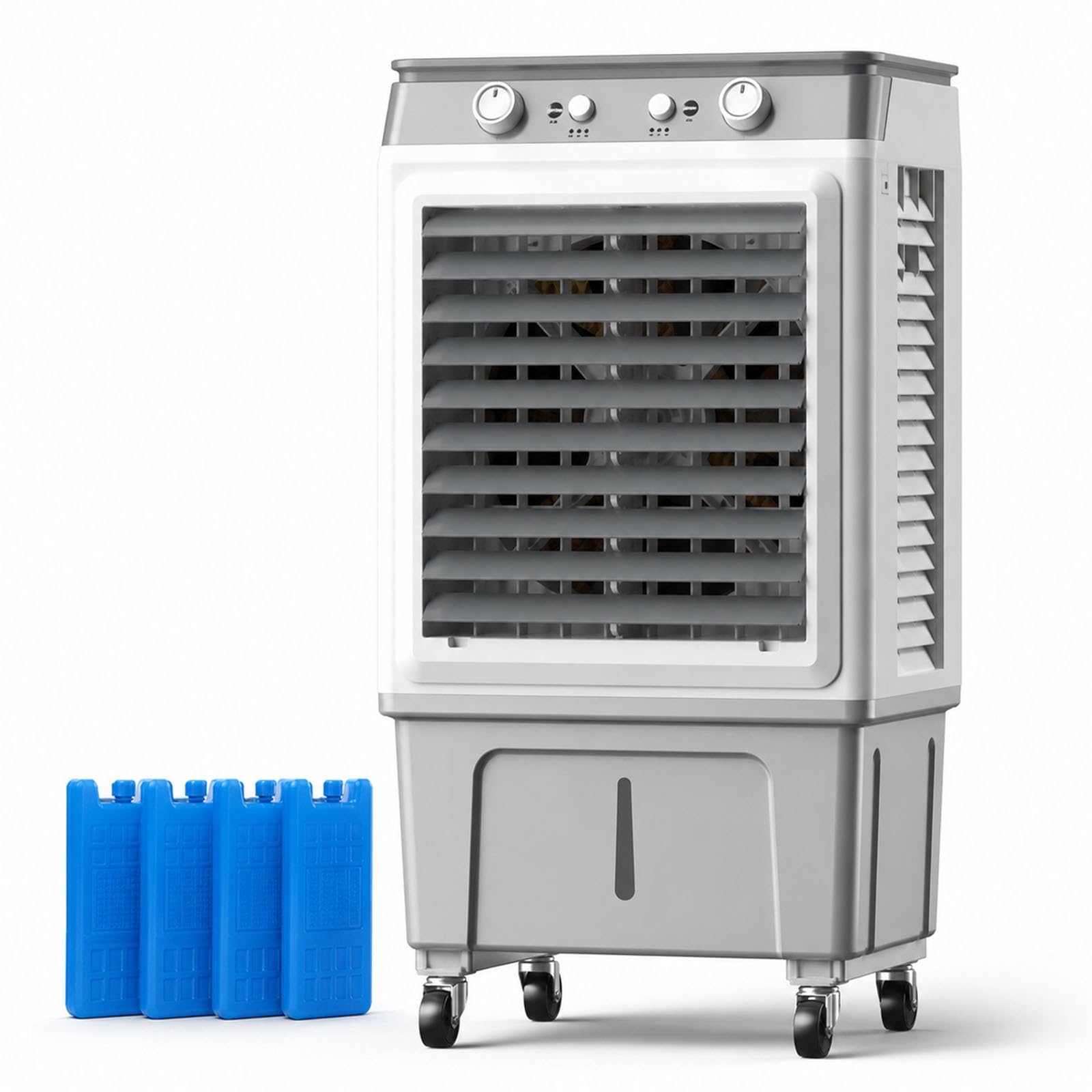 Portable Evaporative Cooler, 7.9 Gal Swamp Cooler Air Conditioner with 4 Ice Packs, 3 Speeds, 120° Oscillation for Garage and Workshop
