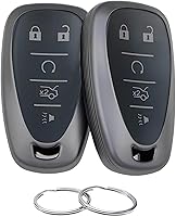 Vista 7 de Funda para Llavero de TPU Compatible con Chevrolet Blazer Bolt EV Camaro Cruze Equinox Malibu Sonic Spark Traverse Trax Volt 2016-2024 (Negro/Blanco)