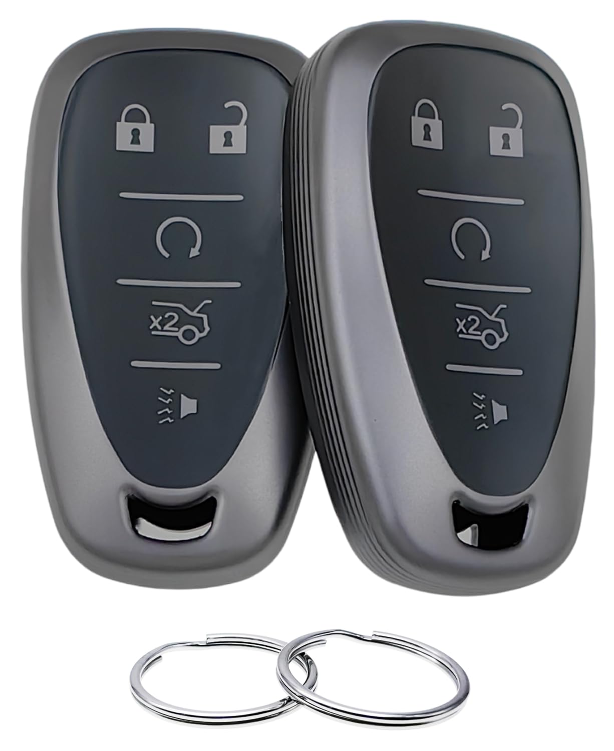 REPROTECTING TPU Key Fob Cover Compatible with 2016-2024 Chevrolet Blazer Bolt EV Camaro Cruze Equinox Malibu Sonic Spark Traverse Trax Voltt (Matte Black/Matte Black)