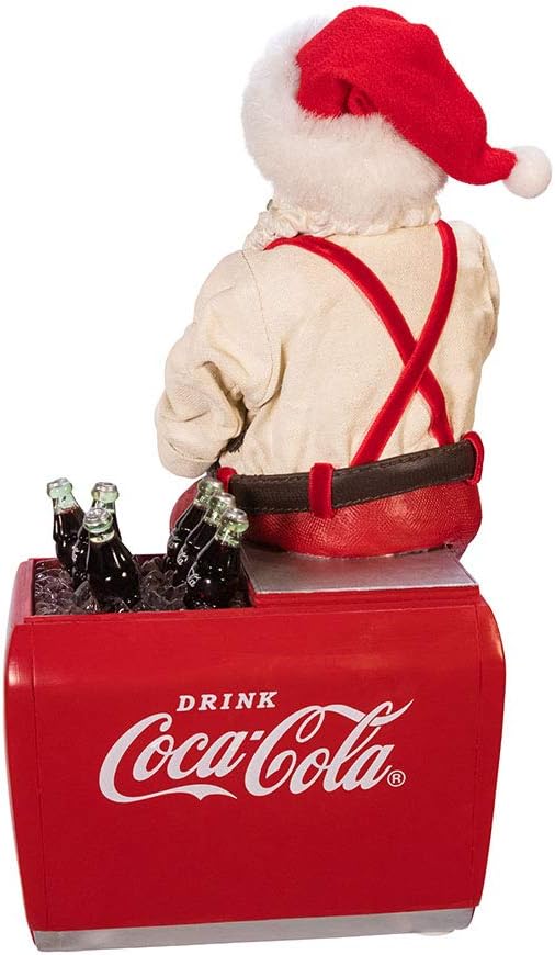 Kurt S. Adler Kurt Adler 10.5-Inch Coca-Cola Santa Sitting on Cooler Table Piece, Multi