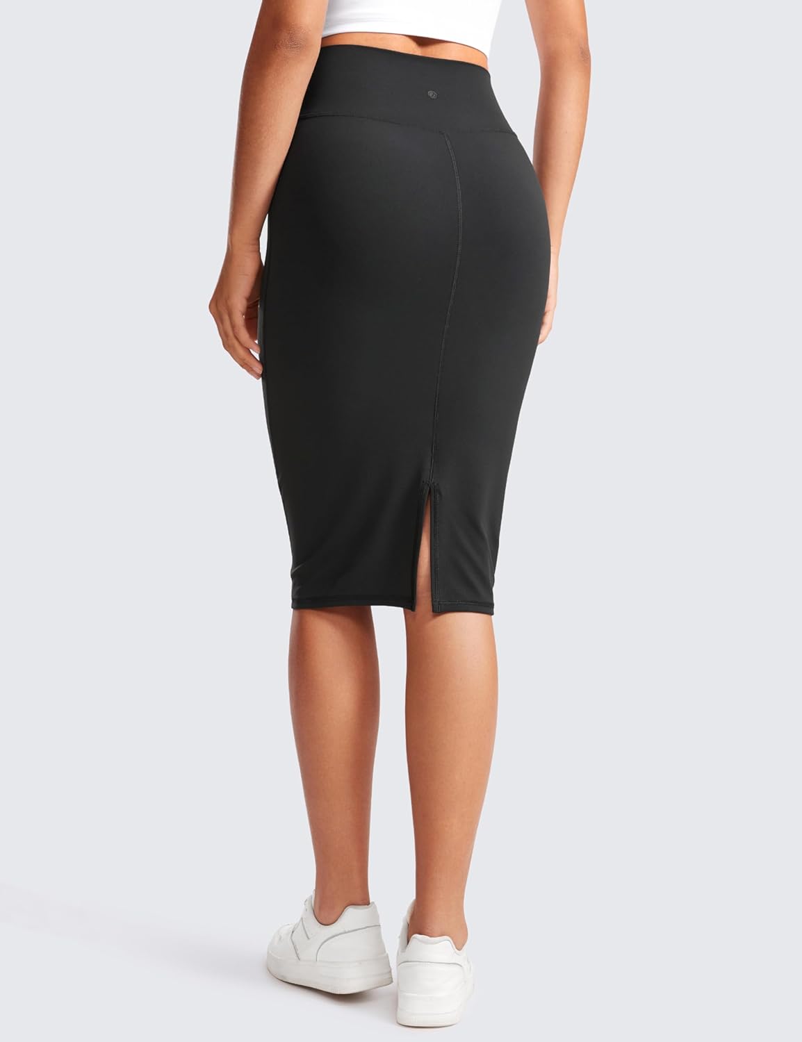 CRZ YOGA Butterluxe Midi Pencil Skirts for Women V Cross High Waist Bodycon Stretch Casual Work Skirt - Image 2