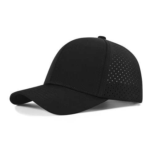 VOBOOM Men Laser Mesh Ball Cap Snapback Baseball Cap | Quick dry breathable laser cut mesh, Curved brim sun protection, Adjustable snap closure