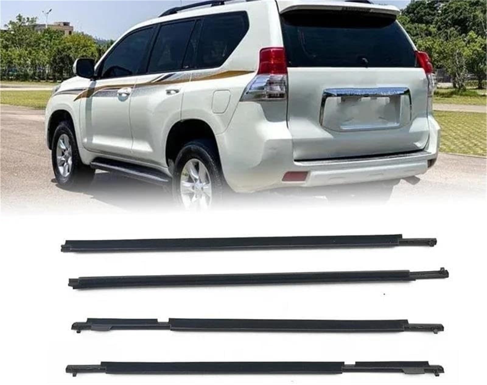 Listwa krawędziowa okna samochodowego Uszczelki okienne dla TOYOTA dla Land Cruiser Prado 2010-2020 Przednie tylne drzwi Listwa wykończeniowa