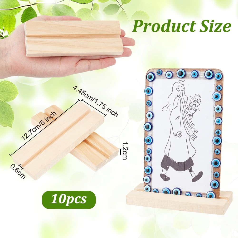 OLYCRAFT 10 Stück Tischkartenhalter Aus Holz Mit 6 mm Schlitz Schilderhalter Mit Holzsockel 12.7x4.5x1.2 cm Tischnummernständer Aus Holz Für Tischnummernschilder Hochzeitsfeiern Und Veranstaltungen