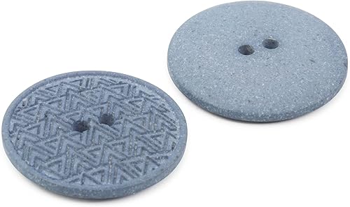 Miniatura 6 de Dritz Geométrico redondo, 0.787 in, azul claro, 9 botones de cáñamo reciclado, 0.787 in, 9 unidades