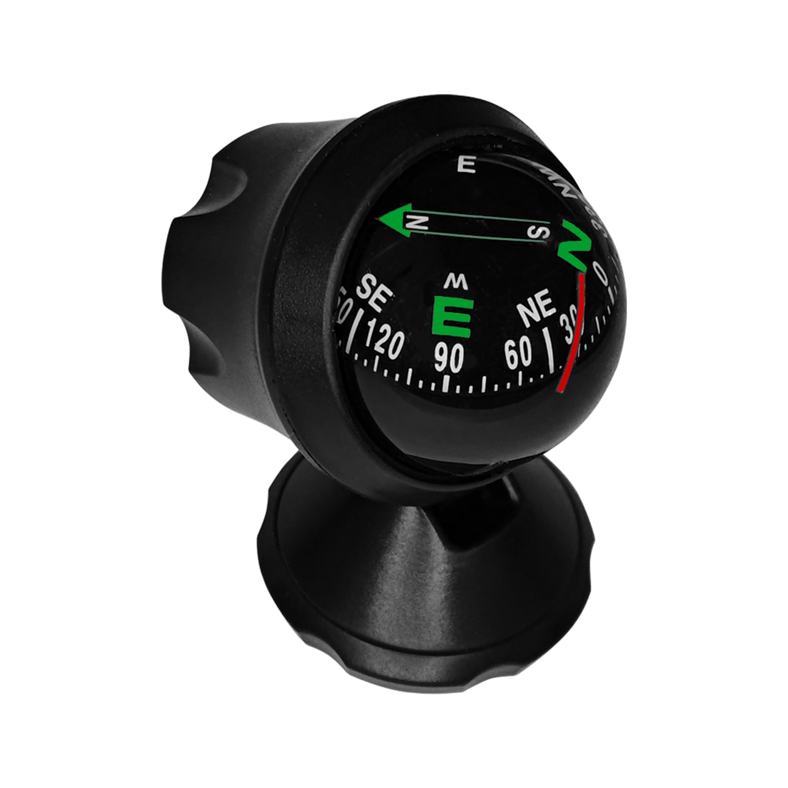 Compass for Car, Mini Car Dashboard Compass with Bottom Stick, Adjustable Navigation Hiking Direction Pointing Guide Ball, Universal Dashboard Dash Stand Compass for Most Boat Car Truck