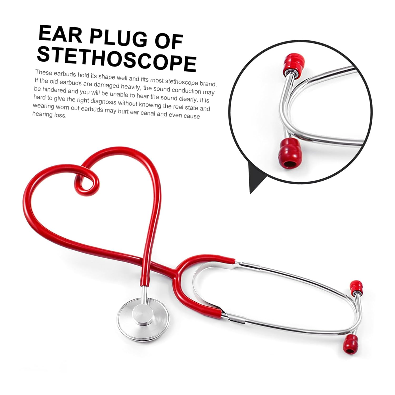 CHILDWEET 10 Pairs Stethoscope Replacement Accessories Soft Noise-isolating Eartips for Metal Stethoscopes Lightweight Comfortable Fit to Protect Ears from Cold and Enhance Random Color