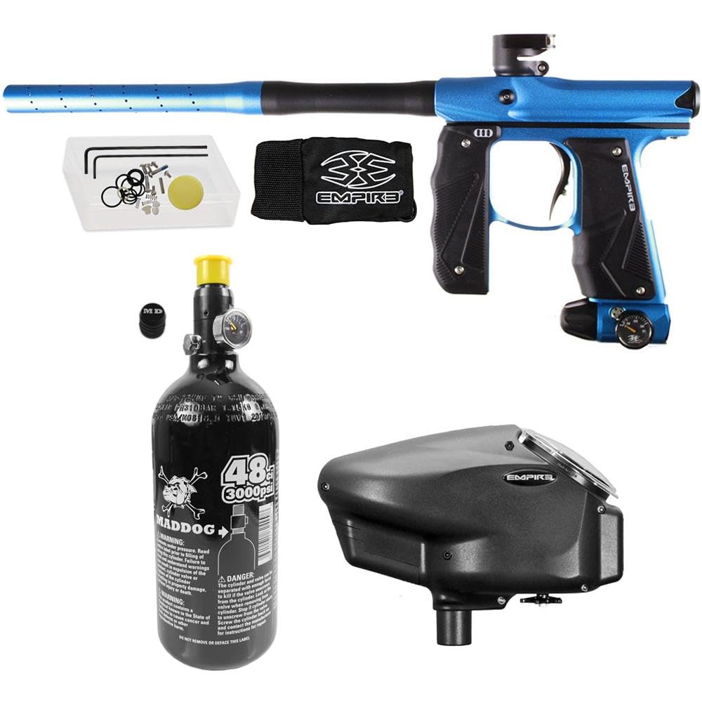 Maddog Empire Mini GS Electronic Full Auto Paintball Gun Marker w/ 48/3000 HPA Paintball Tank &amp; Empire Halo Too Electronic Paintball Loader Starter Package