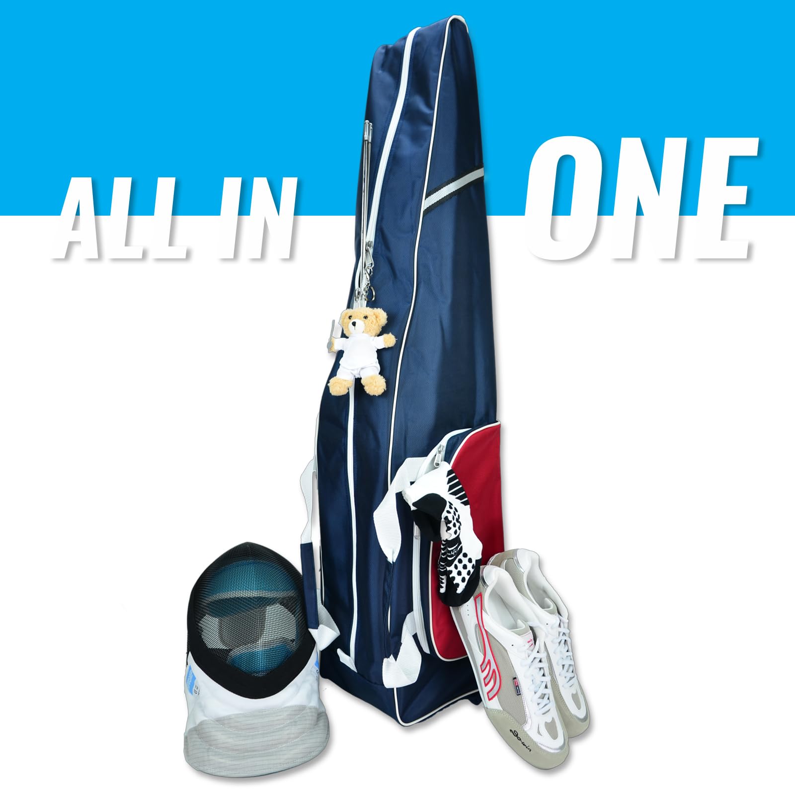 FEFOSAEP Fencing Bag with Wheels - Draw-bar Rolling Fencing Bag - Fencing Bags with Integrated Plate and Wheels (US Style)