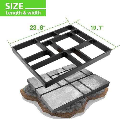 Vista 22 de CJGQ - Moldes reutilizables para camino de concreto tamaño extra grande, pavimentado de peldaños Big square
