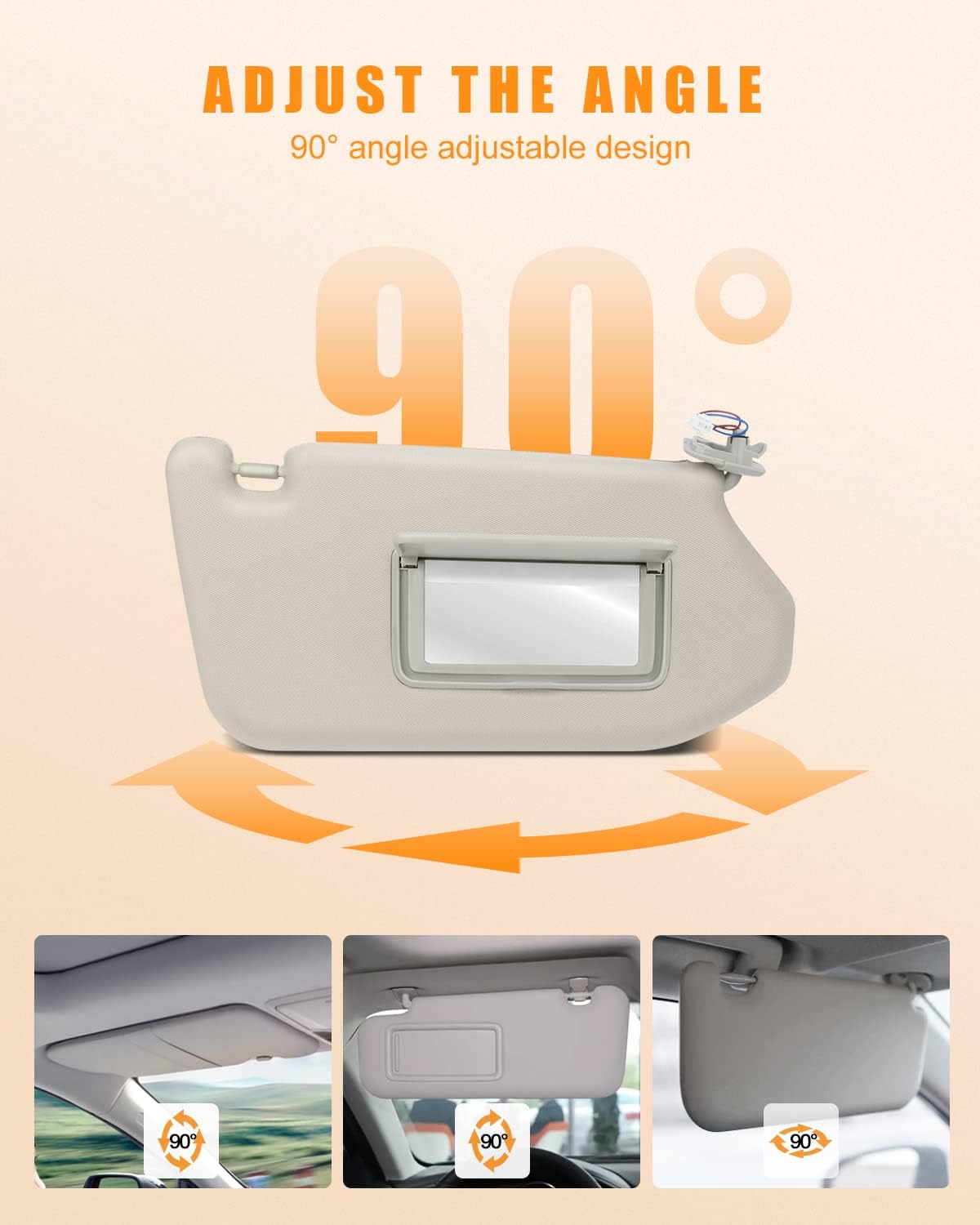 OCPTY Right Passenger Side Grey Sun Visor with Sunroof Fit for 2013 2014 2015 2016 2017 2018 for Nissan Pathfinder 2014 2015 2016 2017 for Infiniti QX60 2013 for Infiniti JX35