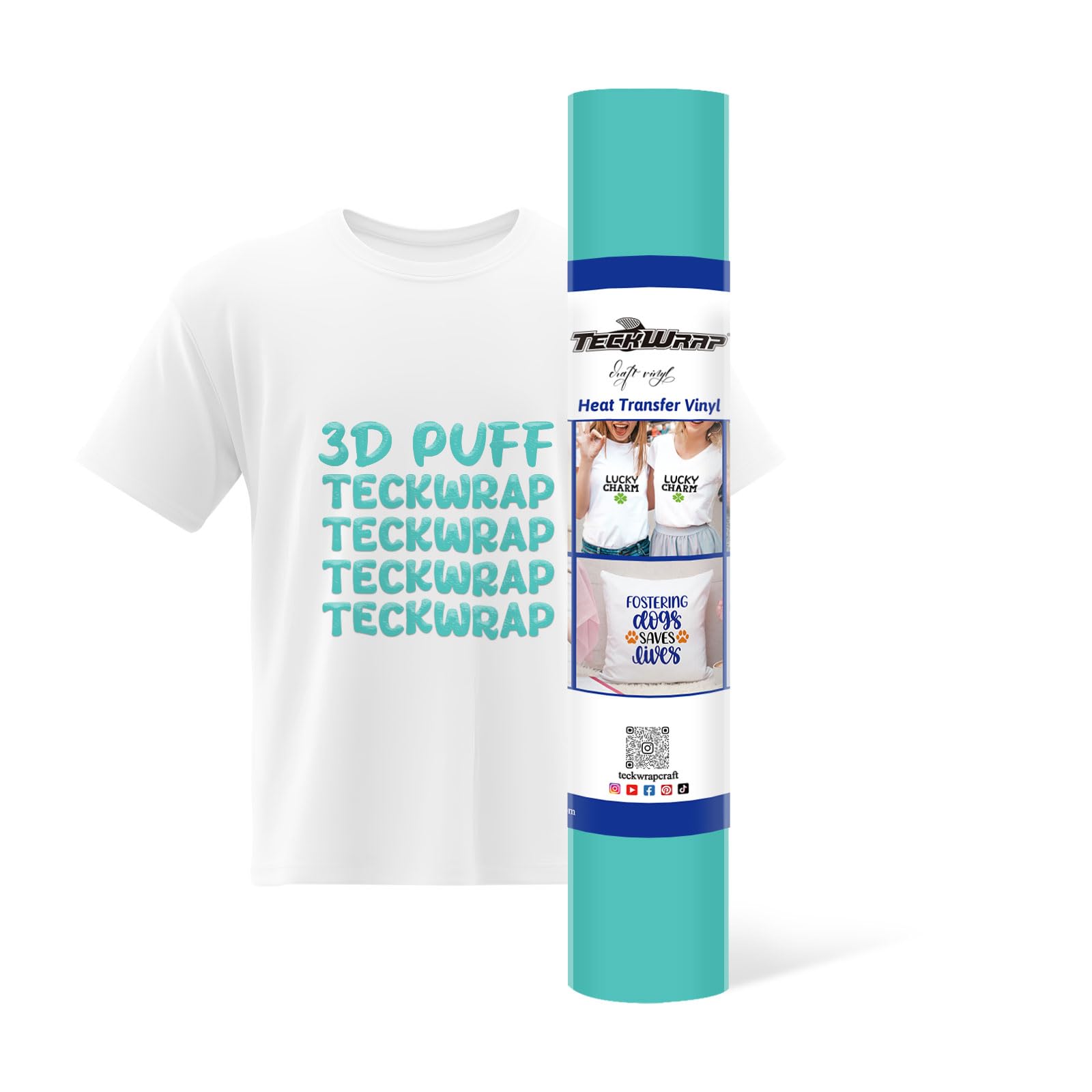 TECKWRAP 3D Puff Heat Transfer Vinyl 25,4 cm x 1,5 m Puffy HTV-vinyl