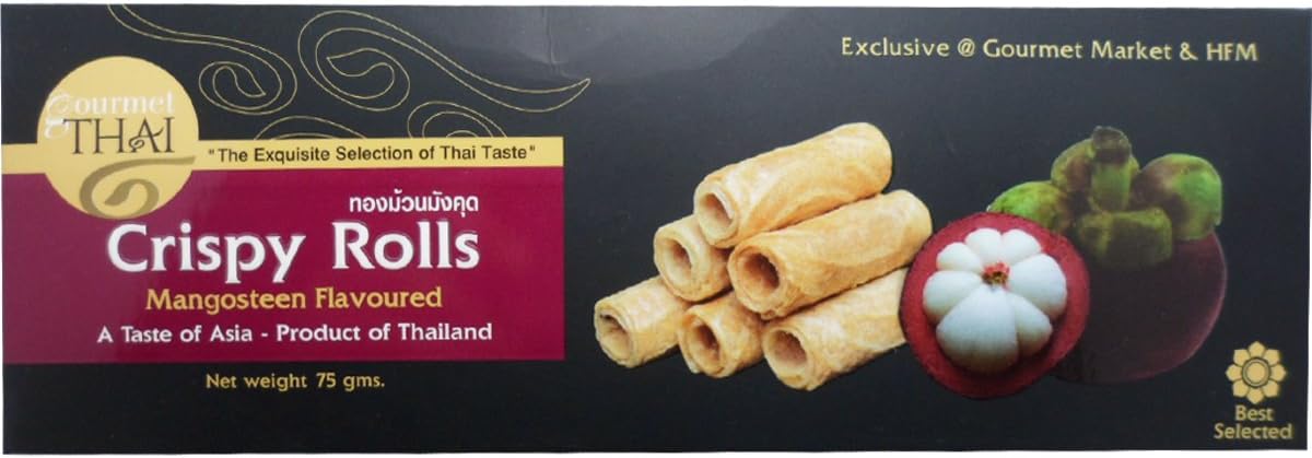 Crispy Coconut Wafer Roll Mangosteen Flavoured Dessert Snack Premium Net Wt 75 g (2.65 Oz) x 3 boxes