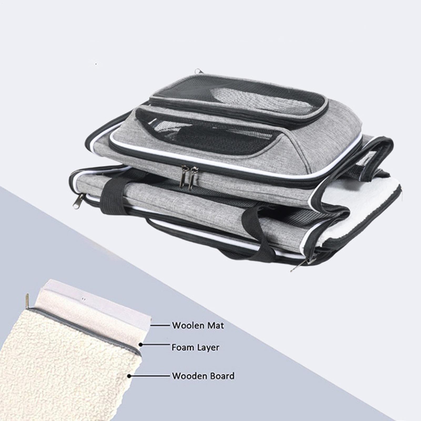 Transporter dla kota Rozkładany Miękki Przewiewny Transporter Siatkowy Z | Przenośny transporter dla zwierząt Na Wędrówki Biwak Jazdę Samochodem Dom Spacery