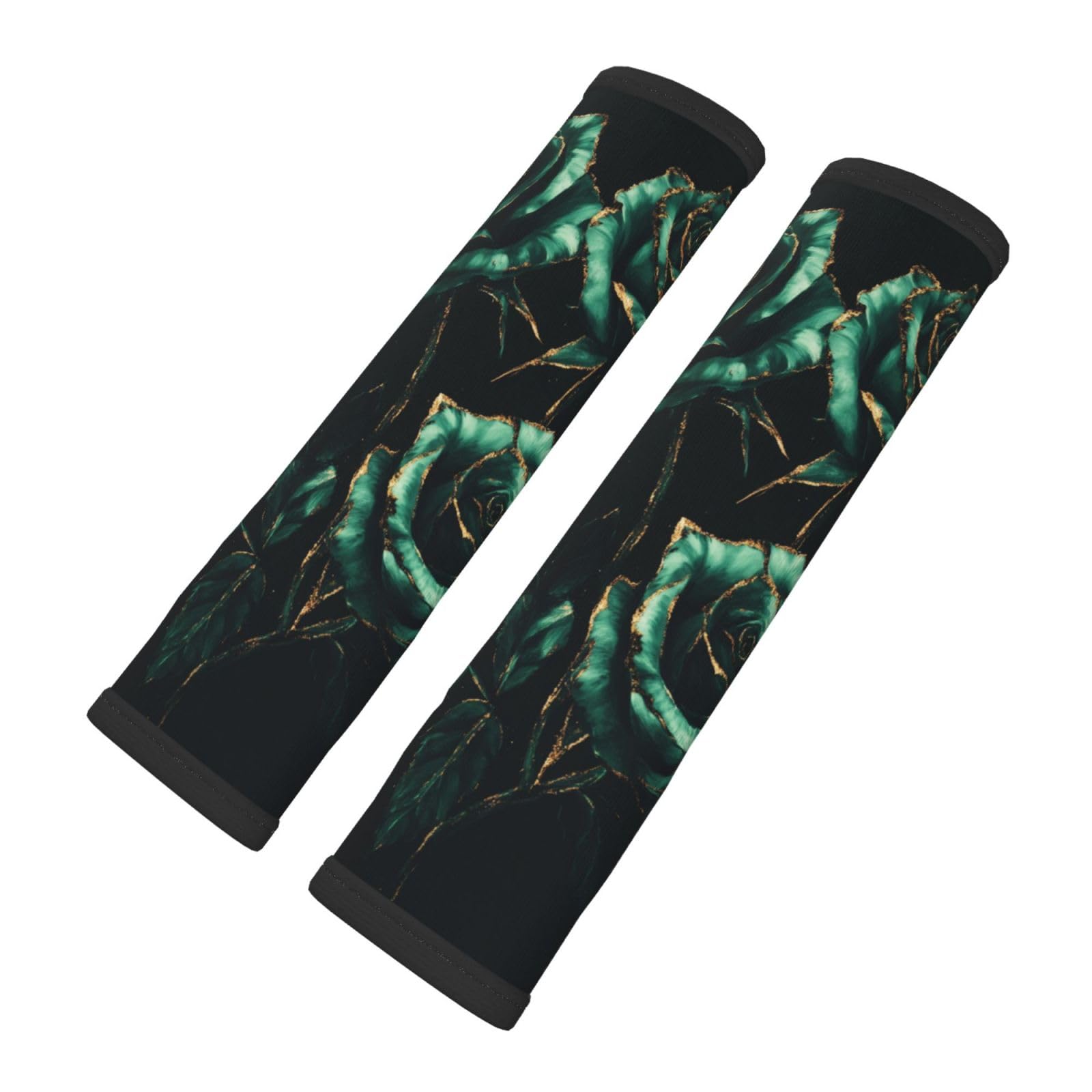 3 Emerald Green Roses Car Seat Belt Cover 2 Pack Seatbelt Strap Shoulder Pad Protector Universal Comfort for Car