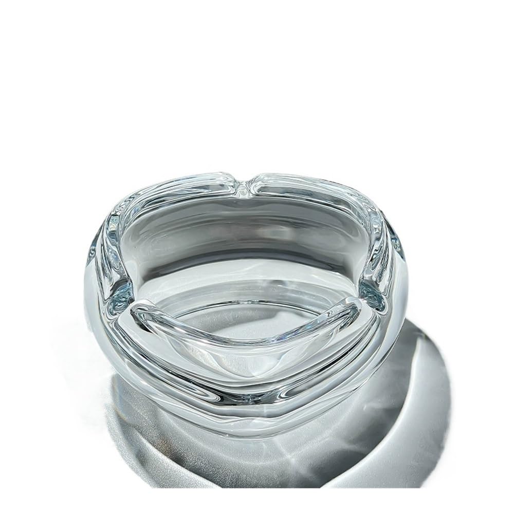 GFHTRELY Ashtray Creative Crystal Glass Ashtray, Decorative Ornament For Home Living Room Office Smoke Tray(B)