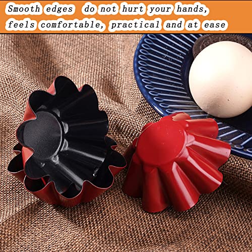 Besaearo Egg Tart Molds 10Pcs Mini Carbon Steel Non Stick Tart Pans, Reusable Fluted Cupcake Tins Baking Tool For Muffin Quiche Pudding Cheese Cakes(Flower Shape) #TOP5