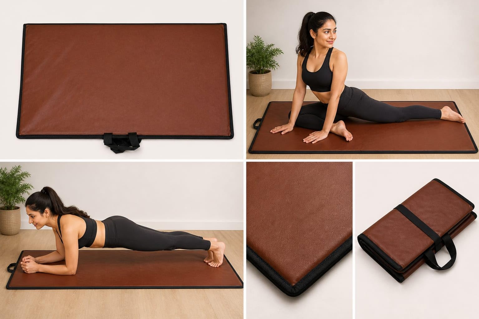 Foldable Yoga Mat with Carry Handles – Portable Exercise Mat for