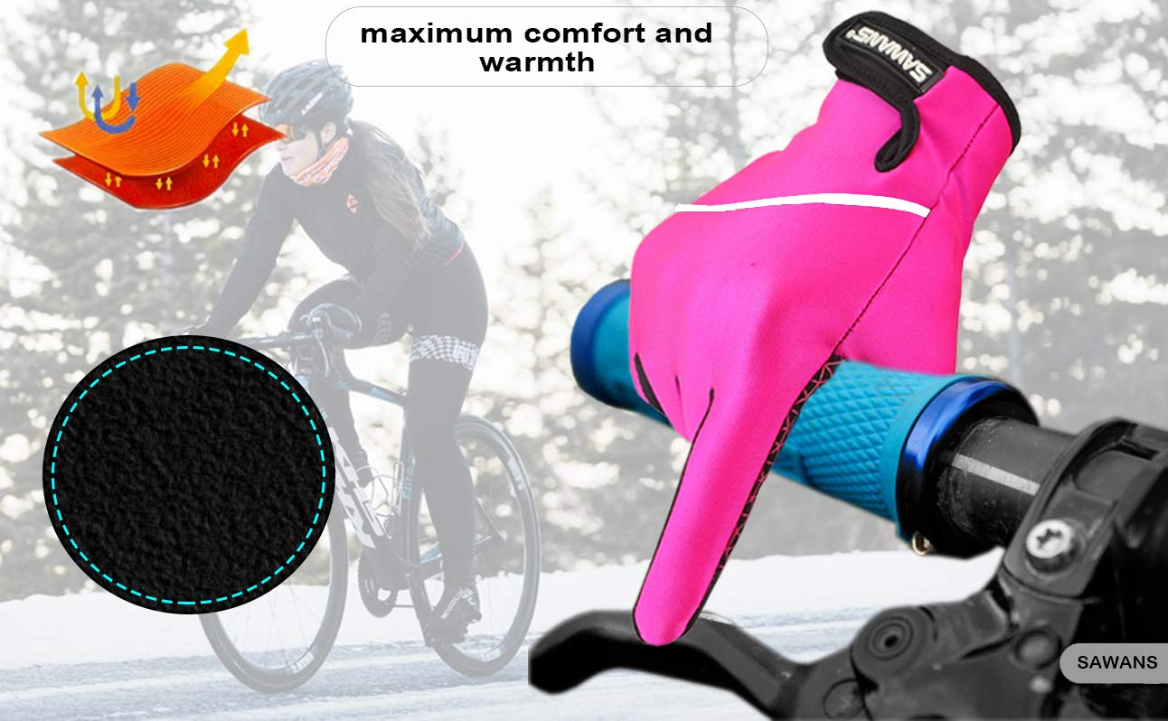 Zepphi Thermo Fahrradhandschuhe Winter - Winddicht, Wasserdicht Mit Touchscreen Funktion
