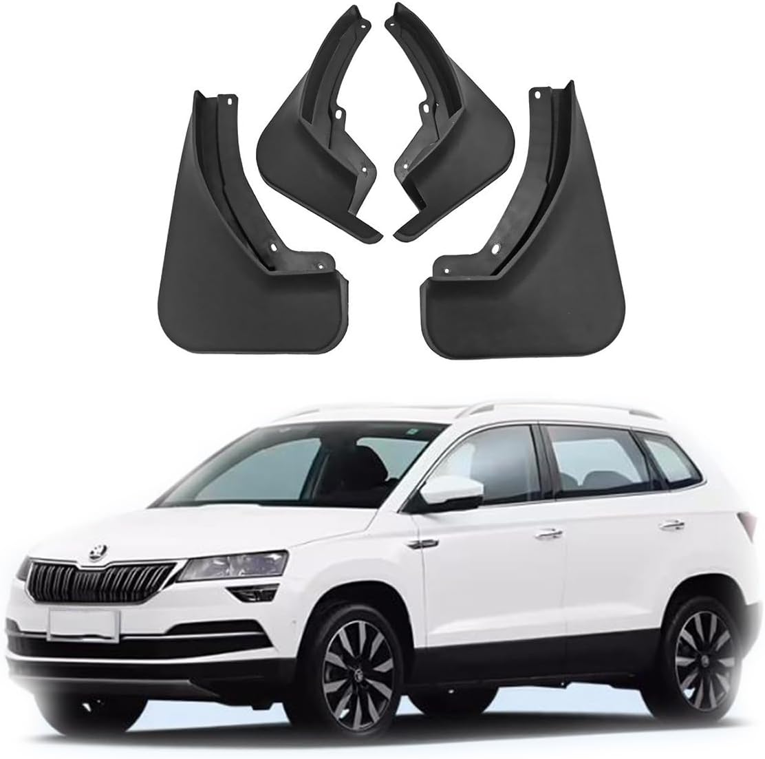 Car Mudguard Mud Flaps for Skoda KAROQ 2017-2025 Molded Custom Front and Rear Mudflaps Splash Guards Flares Kit 4-PC Auto Accessories,Send 1 Car Wash Towel