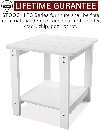 Miniatura 4 de Mesa auxiliar para exteriores, mesa auxiliar de 2 niveles resistente a la intemperie, mesa auxiliar de plástico HIPS, mesa auxiliar Adirondack, mesa