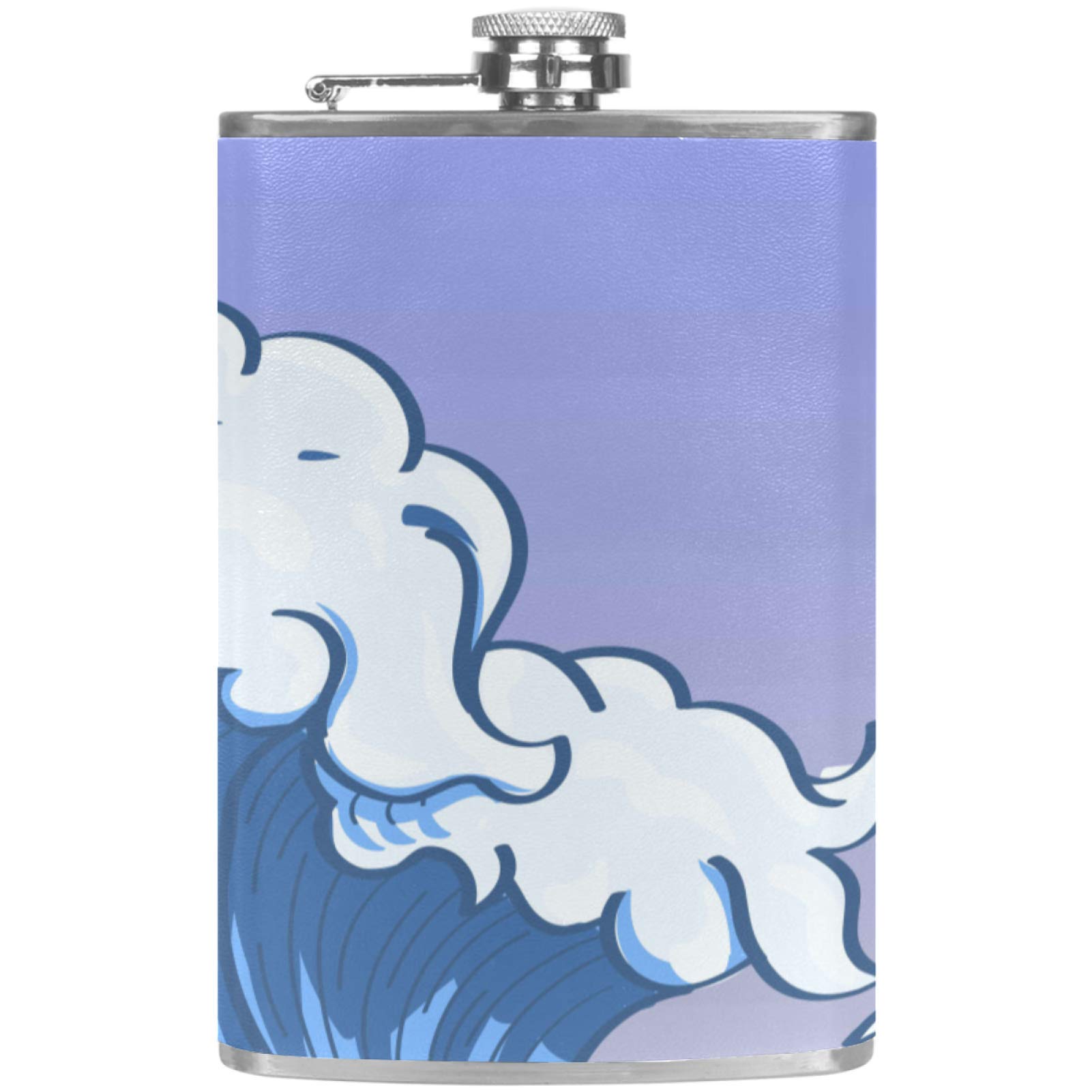 Flasque à whisky en cuir avec entonnoir de poche pour le camping et la randonnée