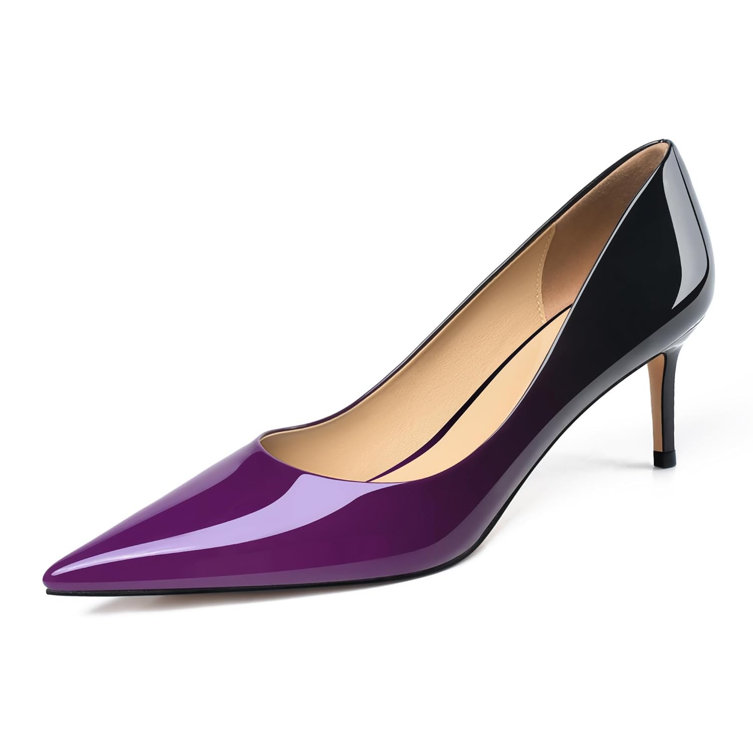 XINIUNIU Kitten Heels for Women Pumps Gradient Patent Leather 2 25 inches 6CM Formal Sexy Fashion Stiletto Dress