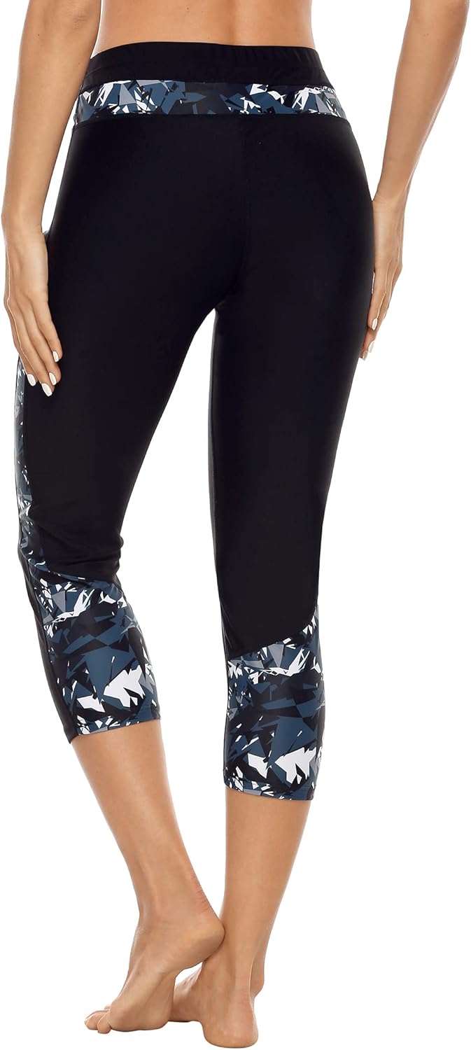 ATTRACO Swim Pants for Women High Waisted Swim Capris Swim Shorts Swimming Leggings - Image 2