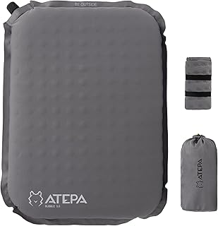 ATEPA Inflatable Stadium Seat Cushion, Self-Inflating Memory Foam Stadium Seats Bleacher Seat Chair Cushion Pad for Airplane Travel Backpacking Sports Events