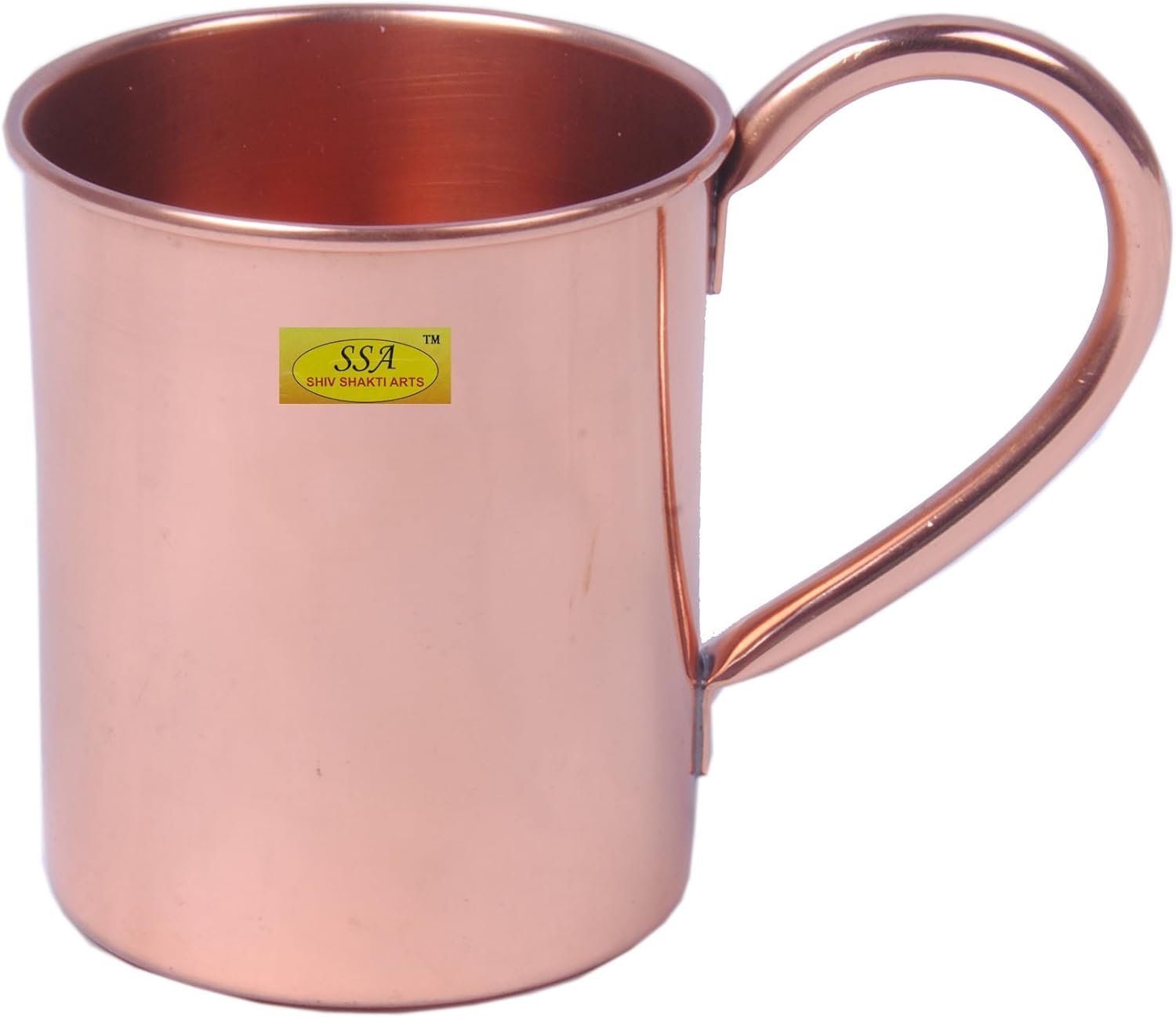 SHIV SHAKTI ARTS 3.5" X 3.5" Traditional Handmade 100% Pure Copper Moscow Mule Mug Capacity 415 Ml For Use Restaurant Ware Bar Ware Hotel Ware Home Ware For Wine Vodka Beer