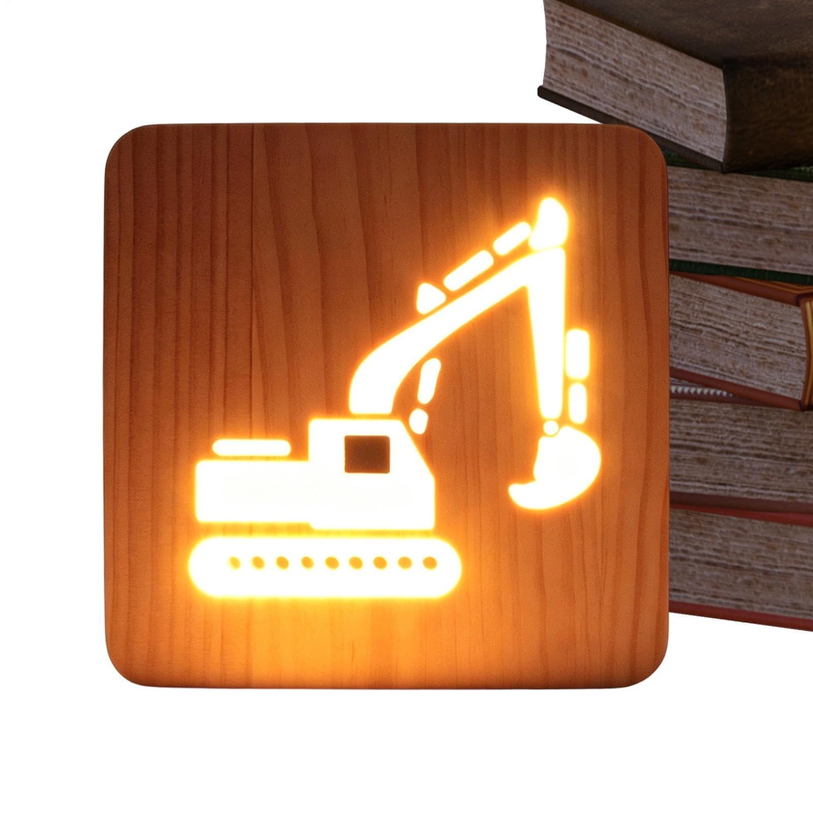 Lampka Na Stolik Nocny Estetyczna Drewniana | Lampka LED Nocna dla dzieci, chłopców oraz dziewczynek, do pokoju dziennego oraz domu, na szafkę nocną i na półkę oraz do