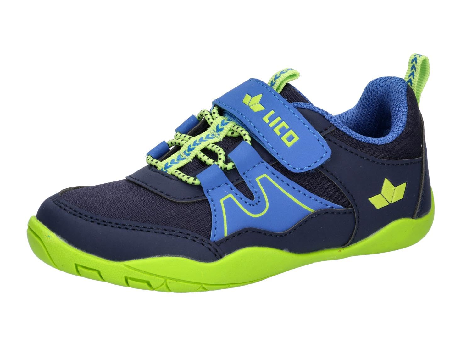Lico Matura VS Barefoot Shoes, Navy/Blue/Lemon, 41 EU