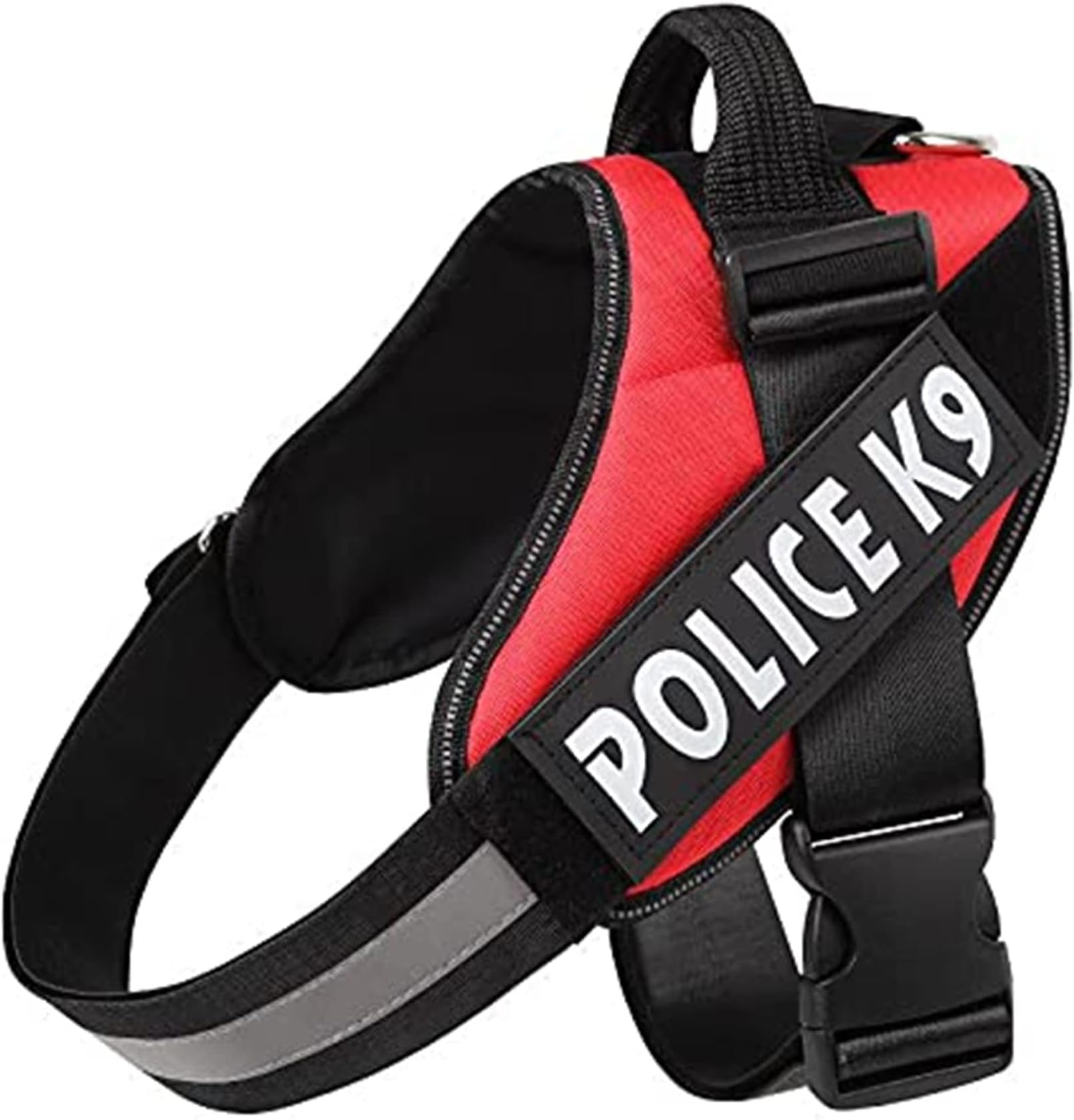 Dog K9 Police Harness Dog Vest with Hook and Loop Straps and Handle and Adjustable (Small, Red)