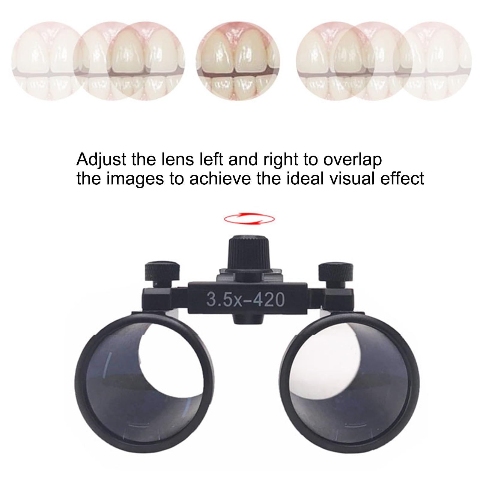 Okulary dentystyczne, powiększenie 3,5 x sprzęt, chirurgiczne okulary lornetkowe, regulowana odległość źrenic, szkło optyczne (czarne)