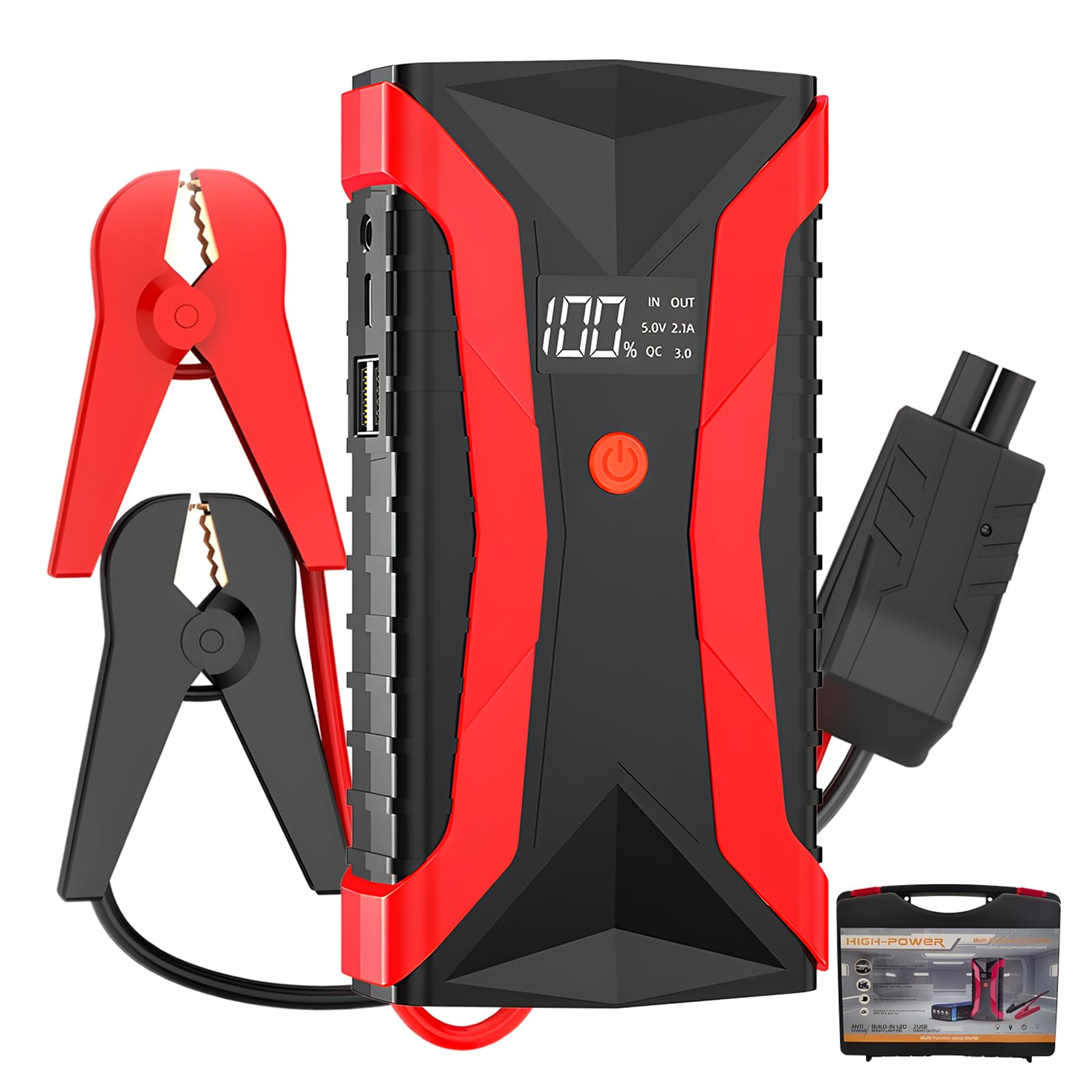 Zanmuk Car Battery Jump Starter - 2500A Jump Starter Power Pack Car Battery Booster Power Bank with LED Flashlight
