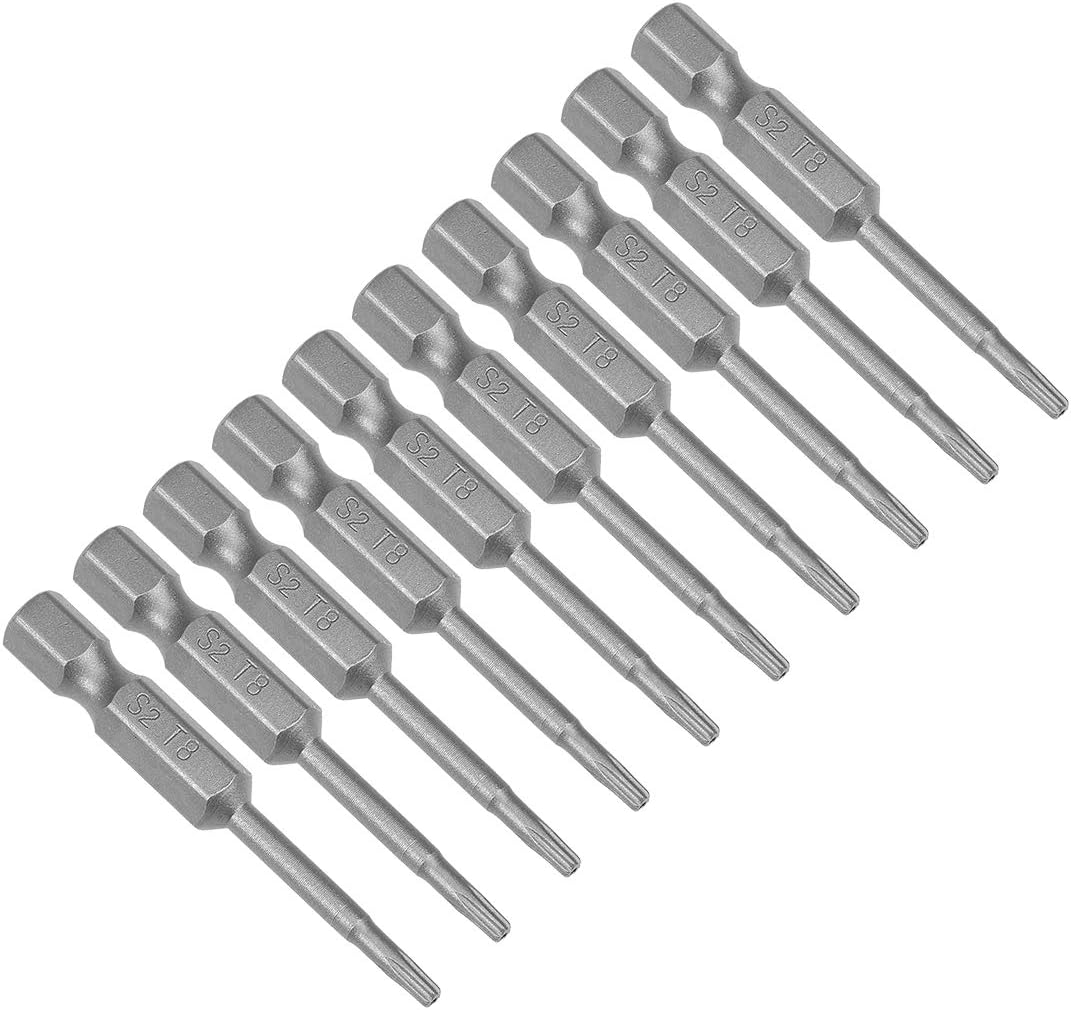 uxcell 5 Pcs T8 Torx Screwdriver Bits, 1/4 Inch Hex Shank 3