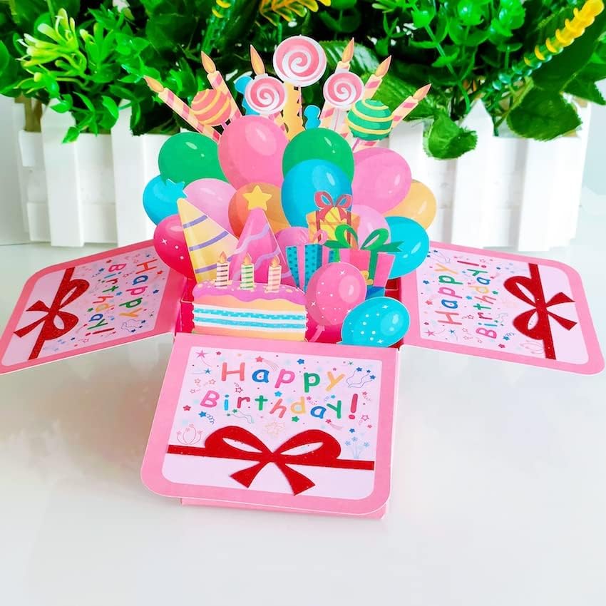 Miniatura 5 de Get Your Merch - Tarjeta emergente 3D de feliz cumpleaños, ideal para compartir un cumpleaños, enviar felicitaciones, tarjeta de felicitación con