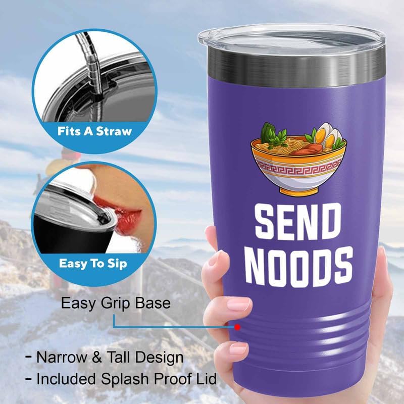 Miniatura 5 de Ramen Lover Purple Edition Vaso de 20 onzas - Enviar fideos - Food Lovers pollo, calabaza, despensa vegana fideos picantes