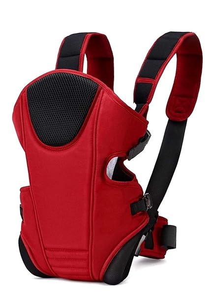 MACMILLAN AQUAFRESH Adjustable Baby Sling Front Carrier Safety Bags/Holding Belt/Head Support (Red and Black)