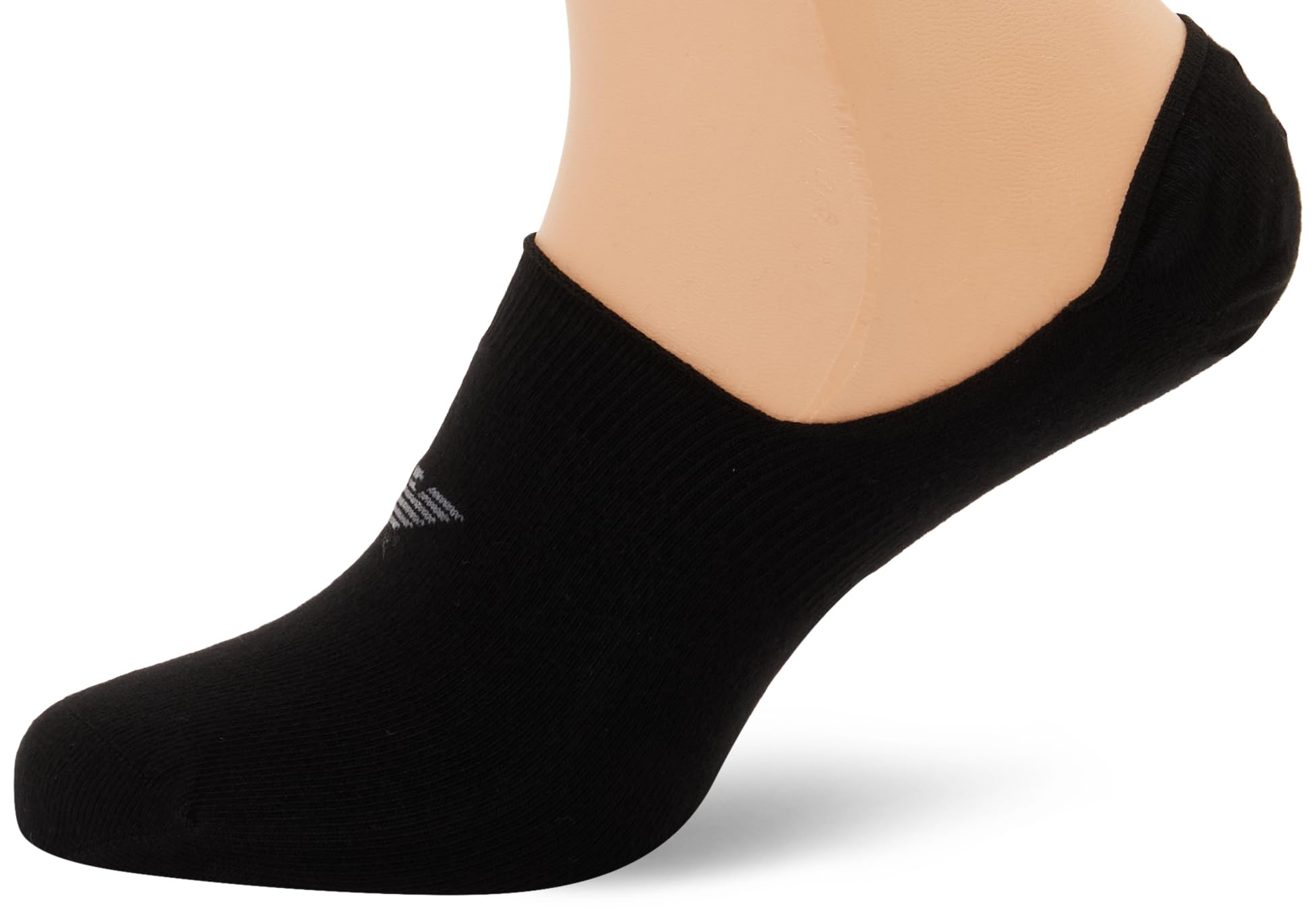 Emporio Armani Man's Casual Cotton 3-Pack Footie Socks, Black, L/XL