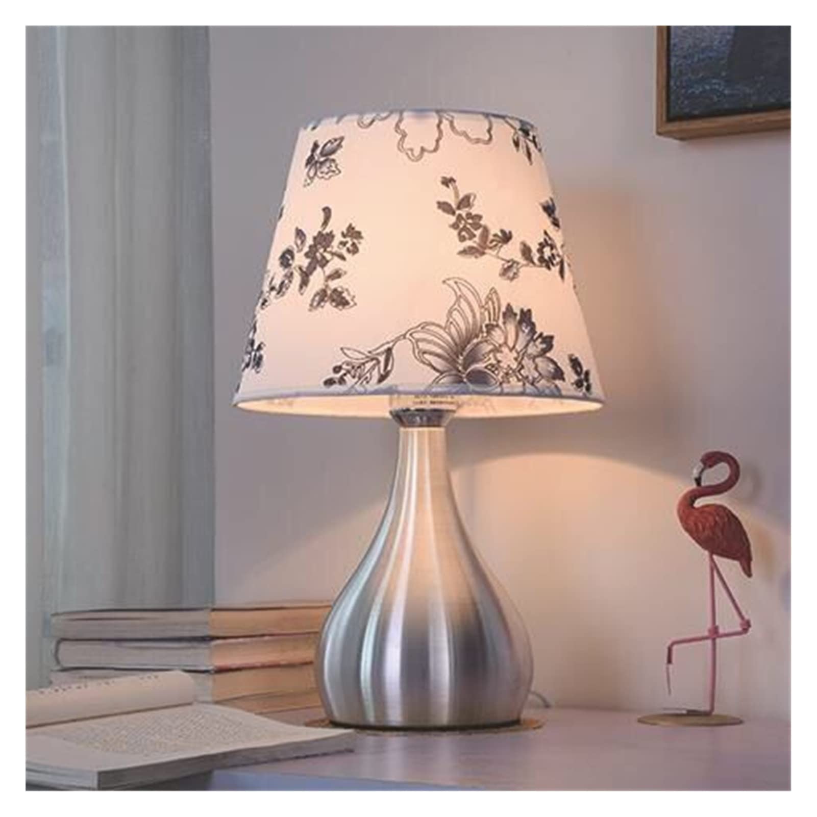 TOMYEUS Lampada Stili Lampada da Tavolo da Letto Lampada da Tavolo Romantica Calda Lato Comodino Luce Notte Soggiorno Sala Studio lampara de Mesa Dimmerabile (Lampshade Color : 001)