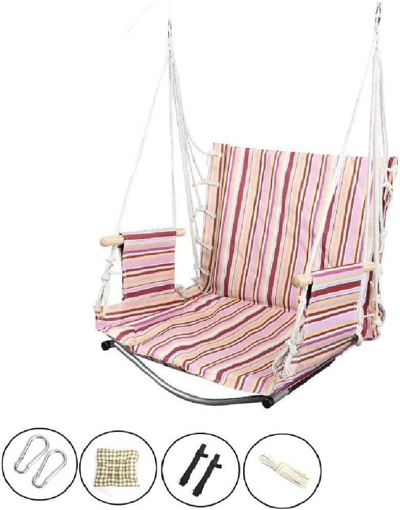 Hammock Chair Cushions and Wood Armrest, Relax Hanging Swing Chairs for Indoor/Outdoor/Patio/Porch