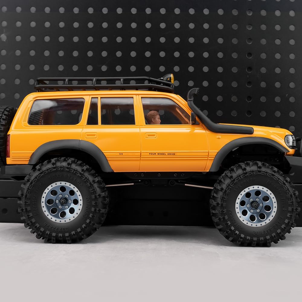 MORLORDY 1.3" Wheel Tires Set - 72mm Soft Sticky Tires and Aluminum Wheel for 1/18 TRX4M 1/24 Axial SCX24 Gladiator Bronco C10 JLU Deadbolt RC Crawler Car (Titanium)