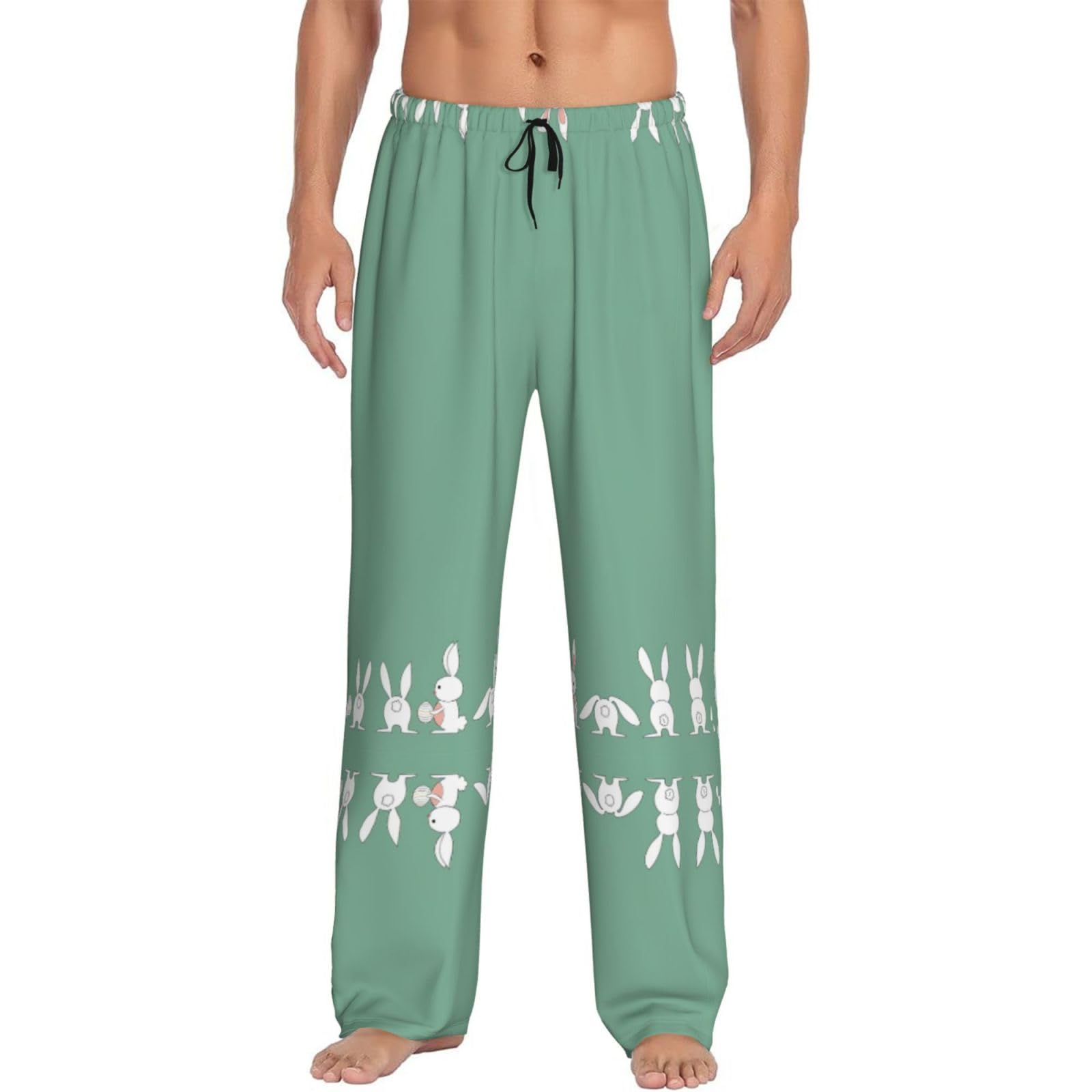 Men'S Easter Bunny Print Pajama Pants, Lounge Pants,Sleepwear Bottom Pants With Pocket Drawstring
