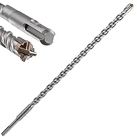 Vista 19 de Broca para hormigón, 1 unidad, 1 pulgada x 10 "-8 pulgadas, material de carburo de doble rosca de tipo cruzado, adecuado para hormigón, ladrillo