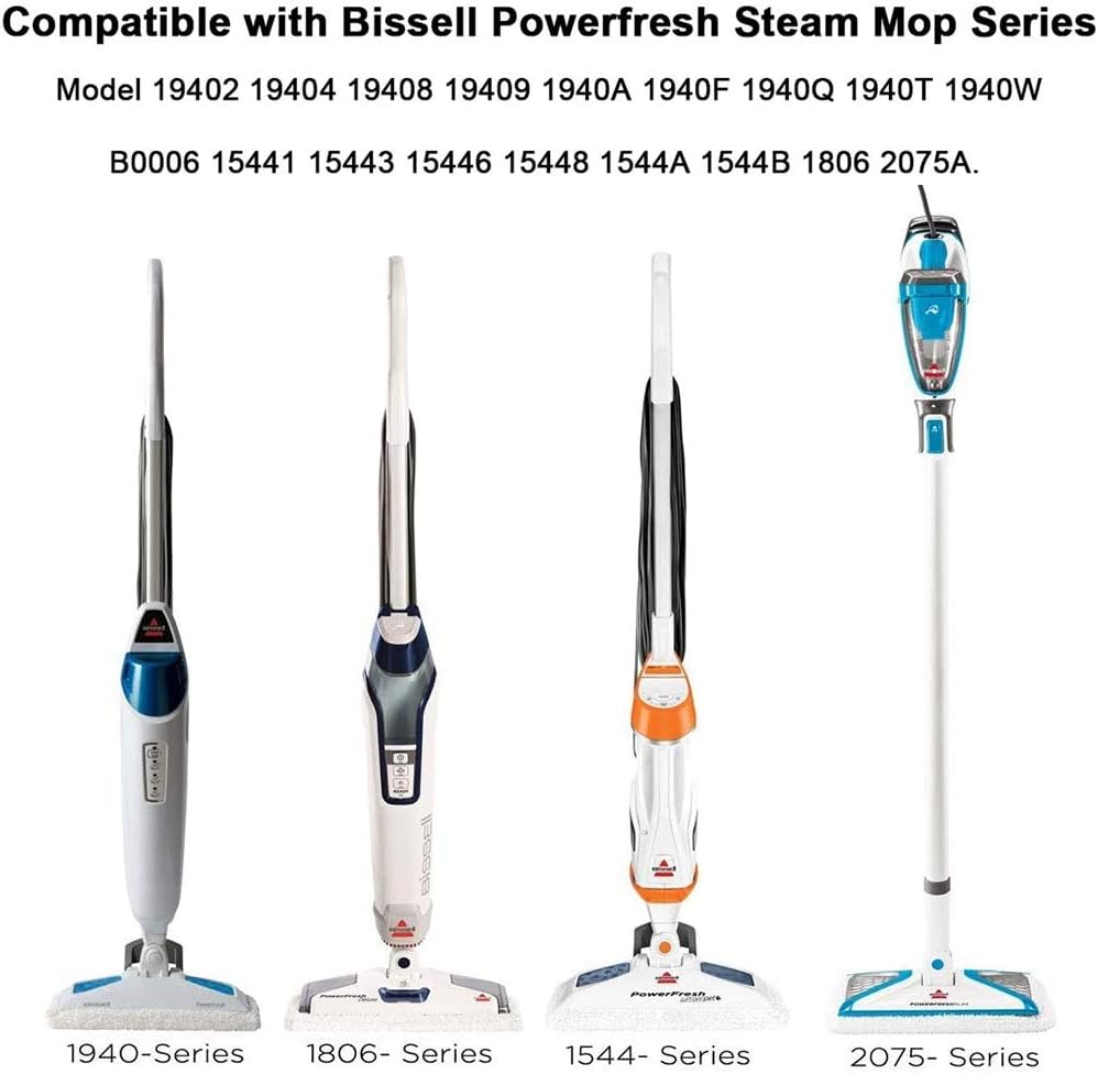 4 Pack Steam Mop Replacement Pads Compatible with Bissell Powerfresh Steam Mop 1940 1806 1544 1440 2075A 2685A Series, Part # 5938 & 203-2633, 1606668 & 1606669