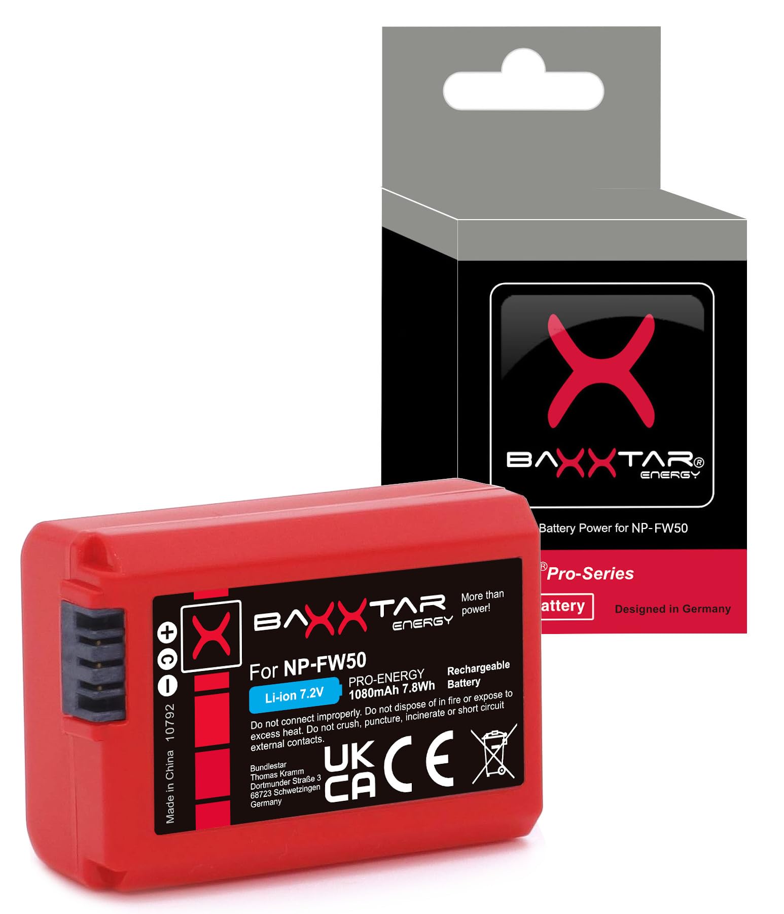 Baxxtar Zestaw 2X NP-FW50 1080mAh z ładowarką 18592 USB-C Dual LCD