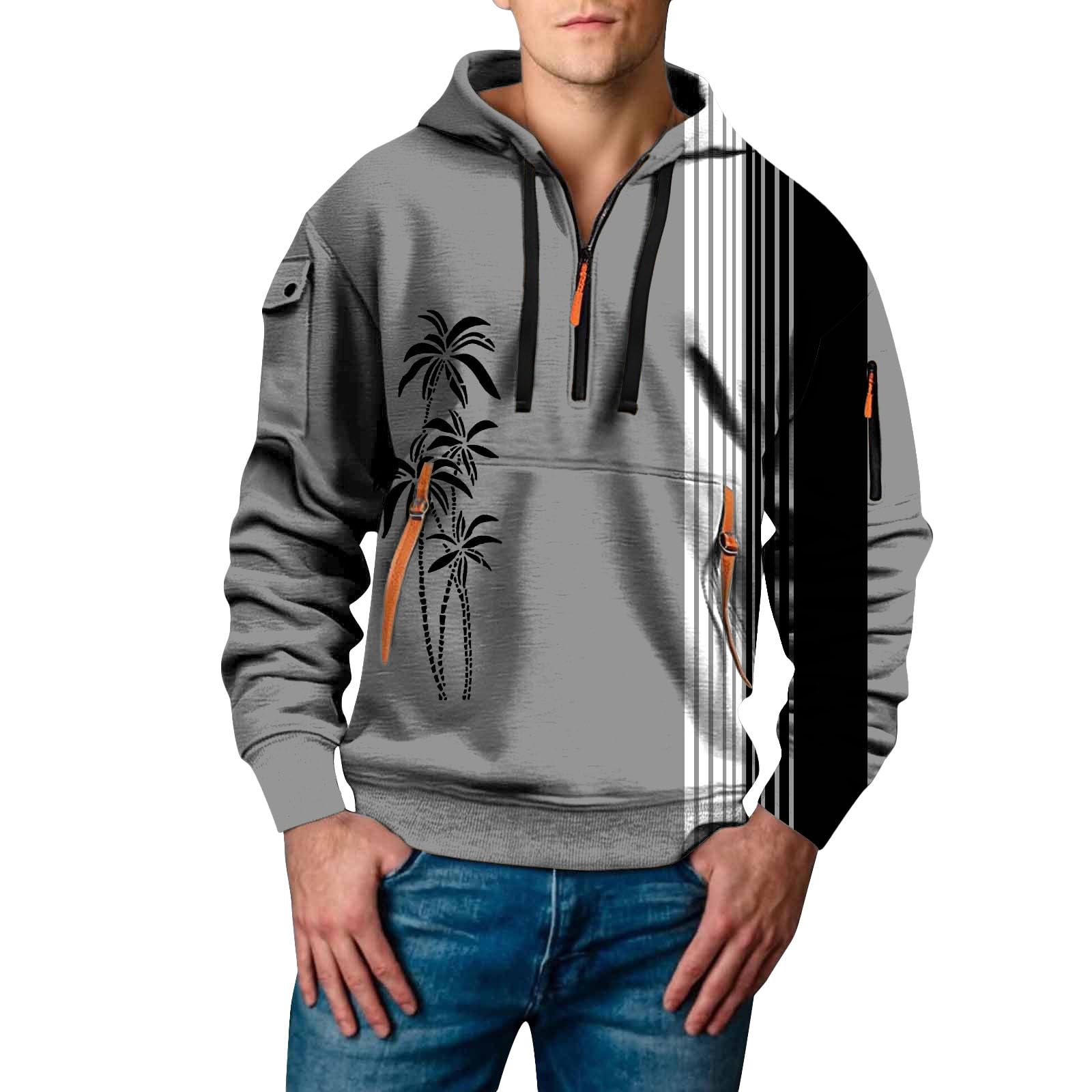 Chaqueta verano hombre sudadera con capucha estilo juvenil moderno para otoño e invierno 5