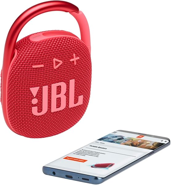 JBL Clip 4 - Portable Mini Bluetooth Speaker, Big Audio and Punchy bass, Integrated Carabiner, IP67 Waterproof and dustproof, 10 Hours of Playtime, Speaker for Home, Outdoor and Travel - (Red) - 3