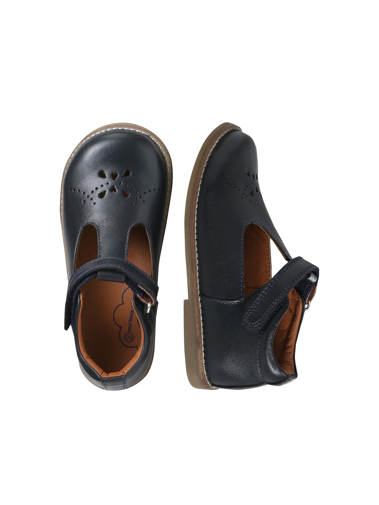Vertbaudet Spangenschuhe aus Leder Mädchen, Klett